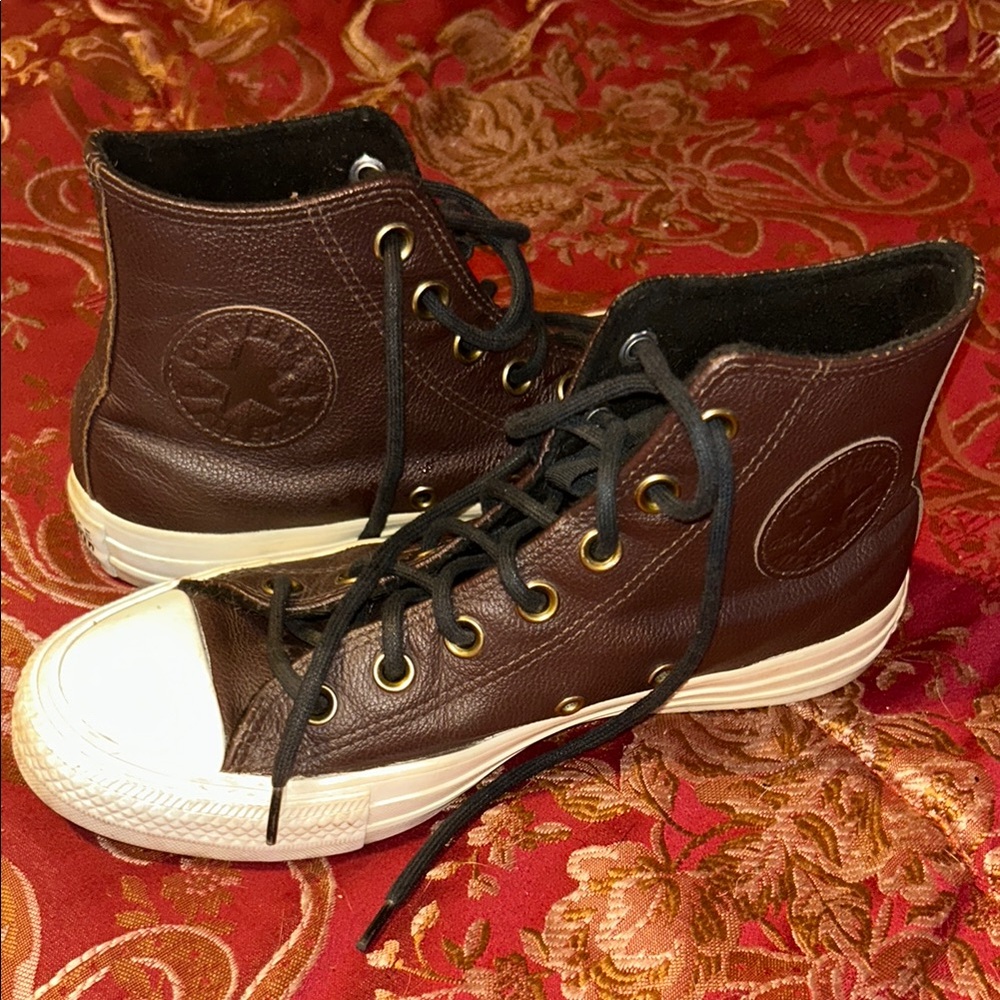 Leather Brown Converse High-Tops
